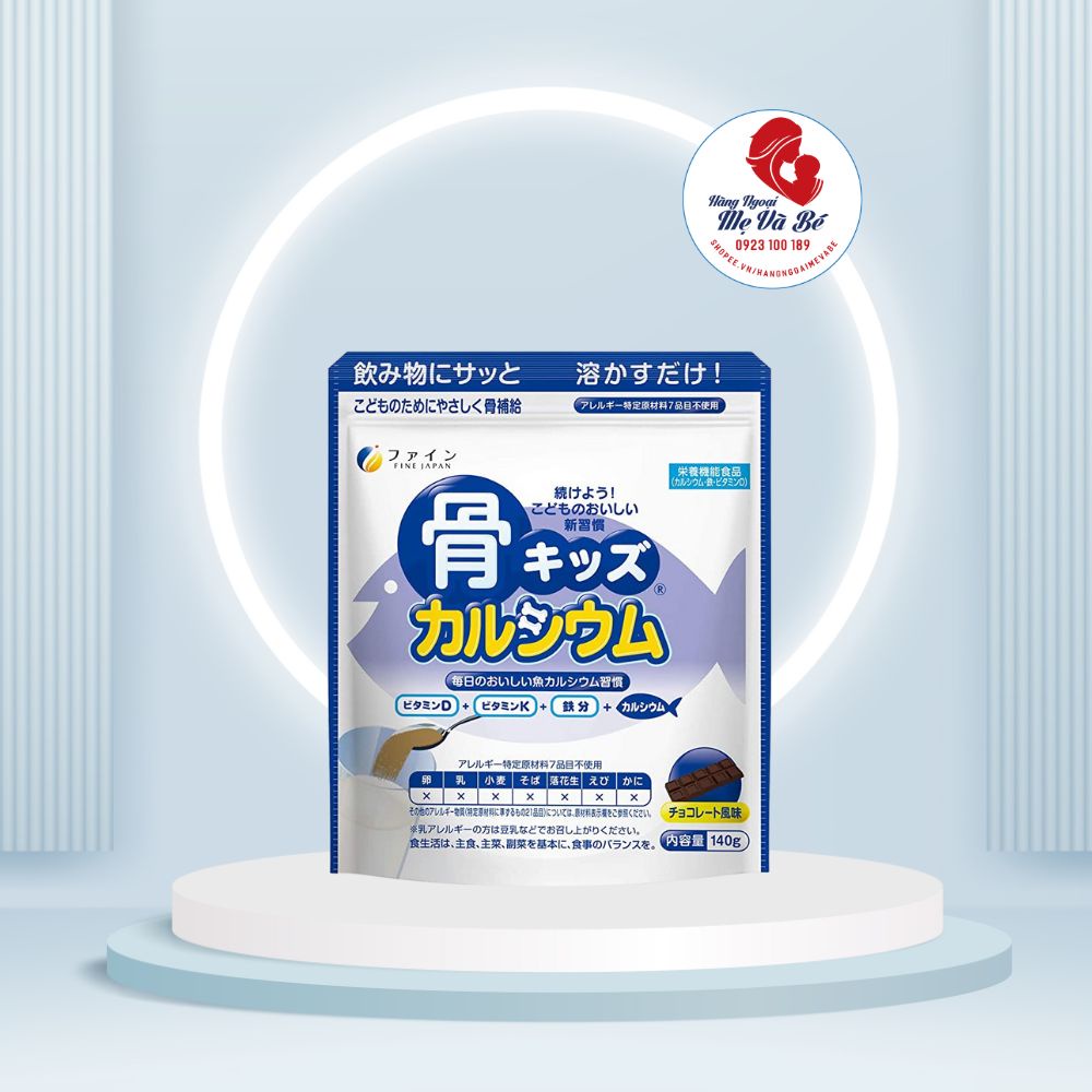 Bột Bone's Calcium for kids bổ sung canxi cá tuyết Nhật Bản túi 140gr (T4/2024)