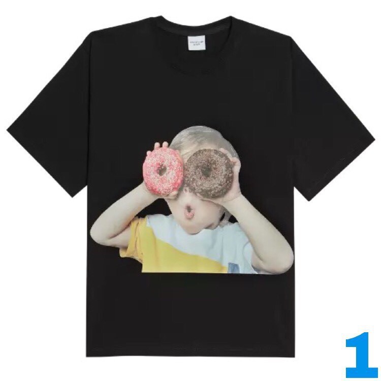 Áo thun tay lỡ ADLV cô bé ,cậu bé cầm bánh , tay lỡ from rộng ,phông nam nữ unisex