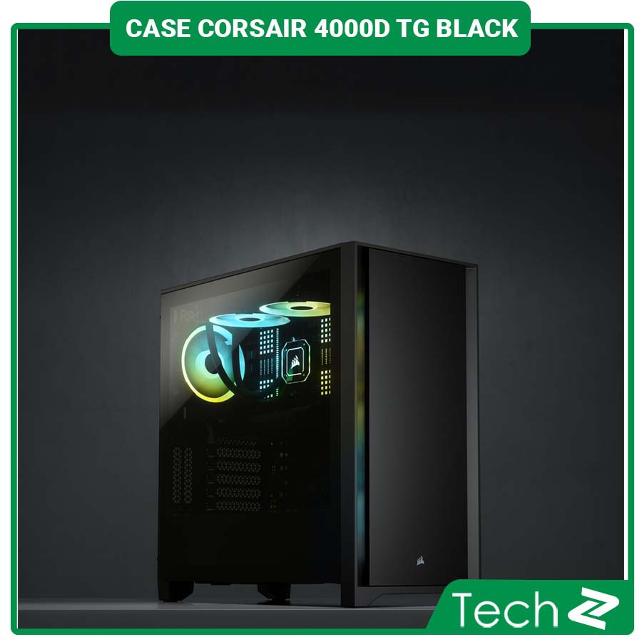 Vỏ Case Corsair 4000D TG Black (Mid Tower/Màu Đen)