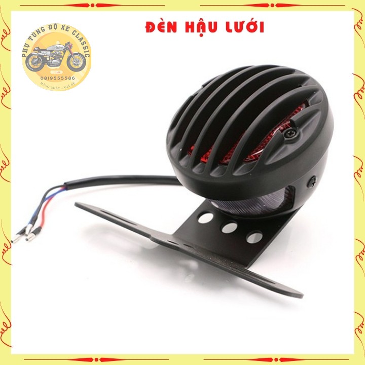 Đèn hậu độ xe Classic có lưới bảo vệ kèm sẵn pat gắn biên số, hàng cao cấp độ xe Cafe racer, win..