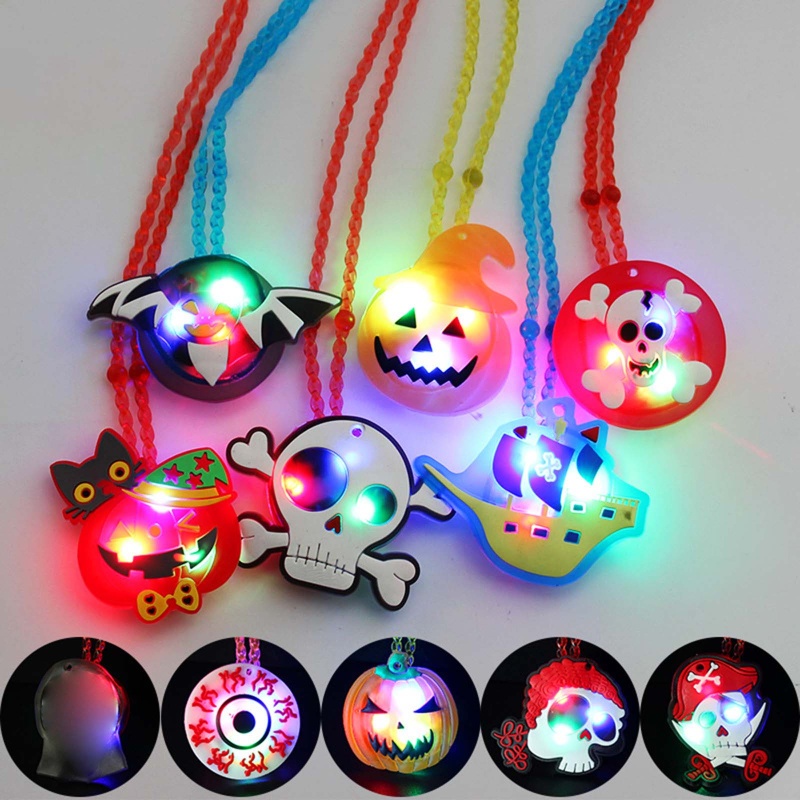 Vòng cổ Hình Bí Ngô Có Đèn Phát Sáng Dành Cho Trẻ Em