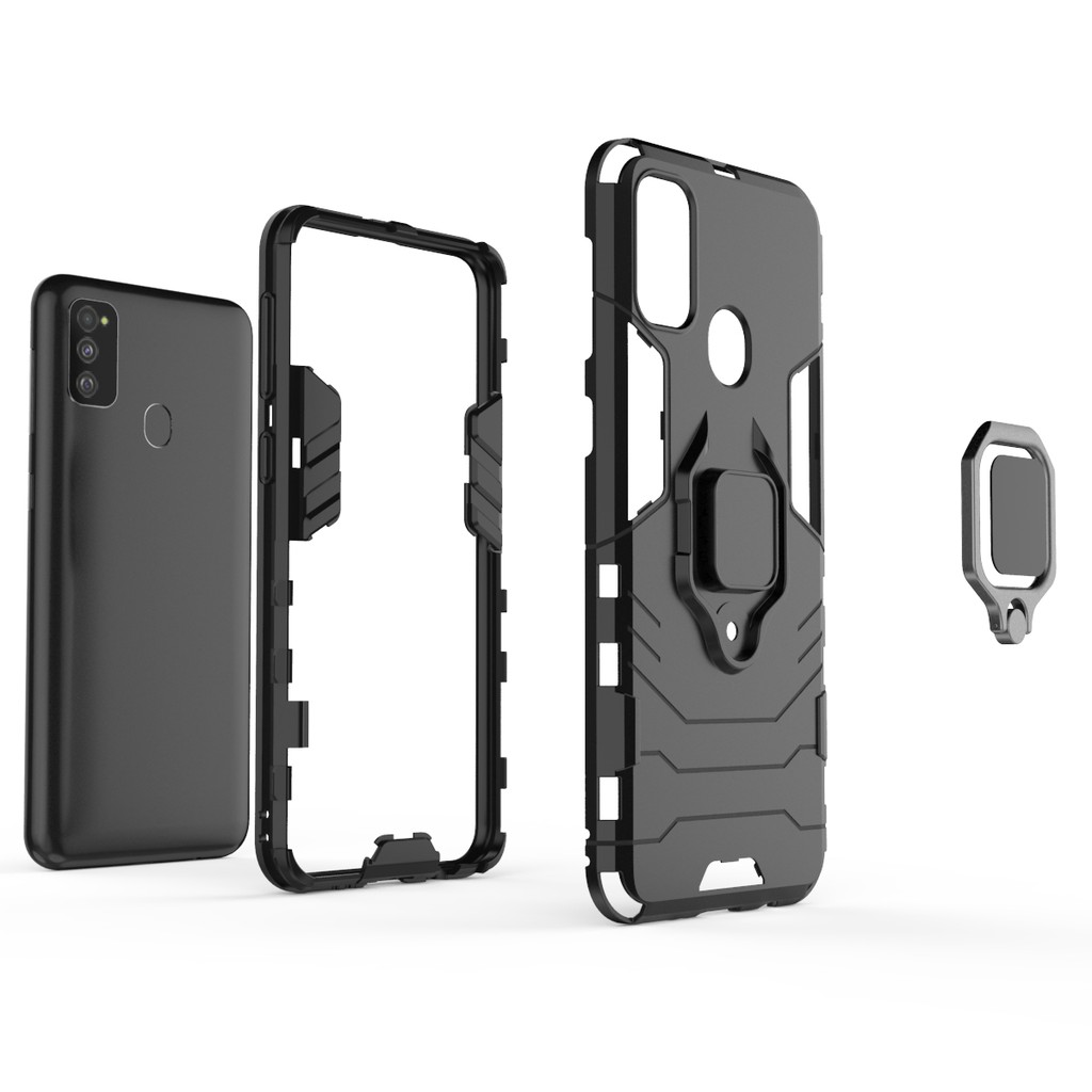 Ốp lưng Samsung M21 M30s, iron man chống sốc kèm nhẫn iring chống xem video bảo vệ camera cho Samsung M30s M21