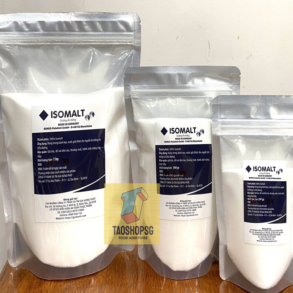 Đường ăn kiêng - Đường Isomalt Đức gói 1kg đóng gói theo Tiêu chuẩn An toàn Thực phẩm - Isomalt