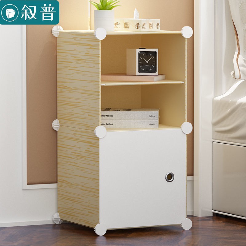 Tủ đựng đồ cỡ nhỏ tiết kiệm bằng nhựa đơn giản phòng khách vải lắp ráp hiện đại