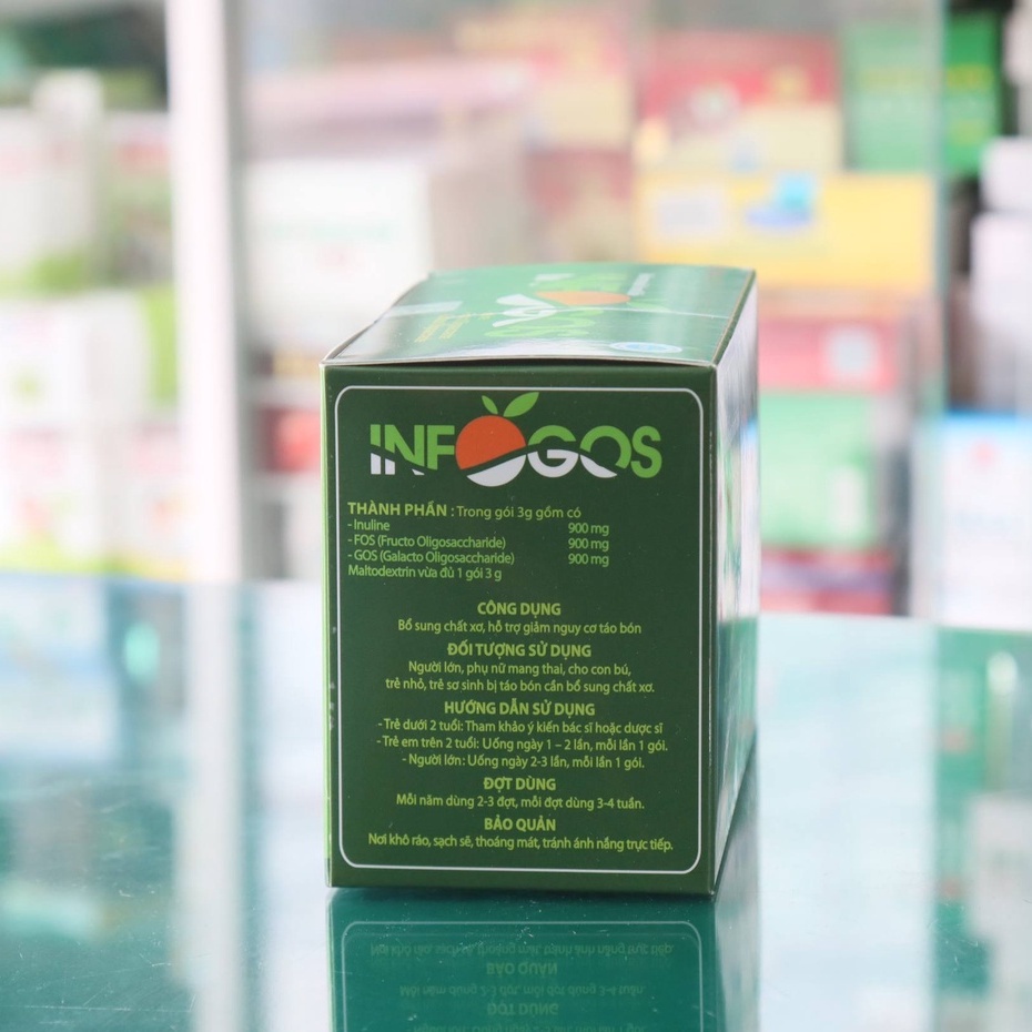 Infogos - Hỗ trợ bổ sung chất xơ, giảm táo bón cho người lớn và trẻ em (Hộp 30 gói x 3g)