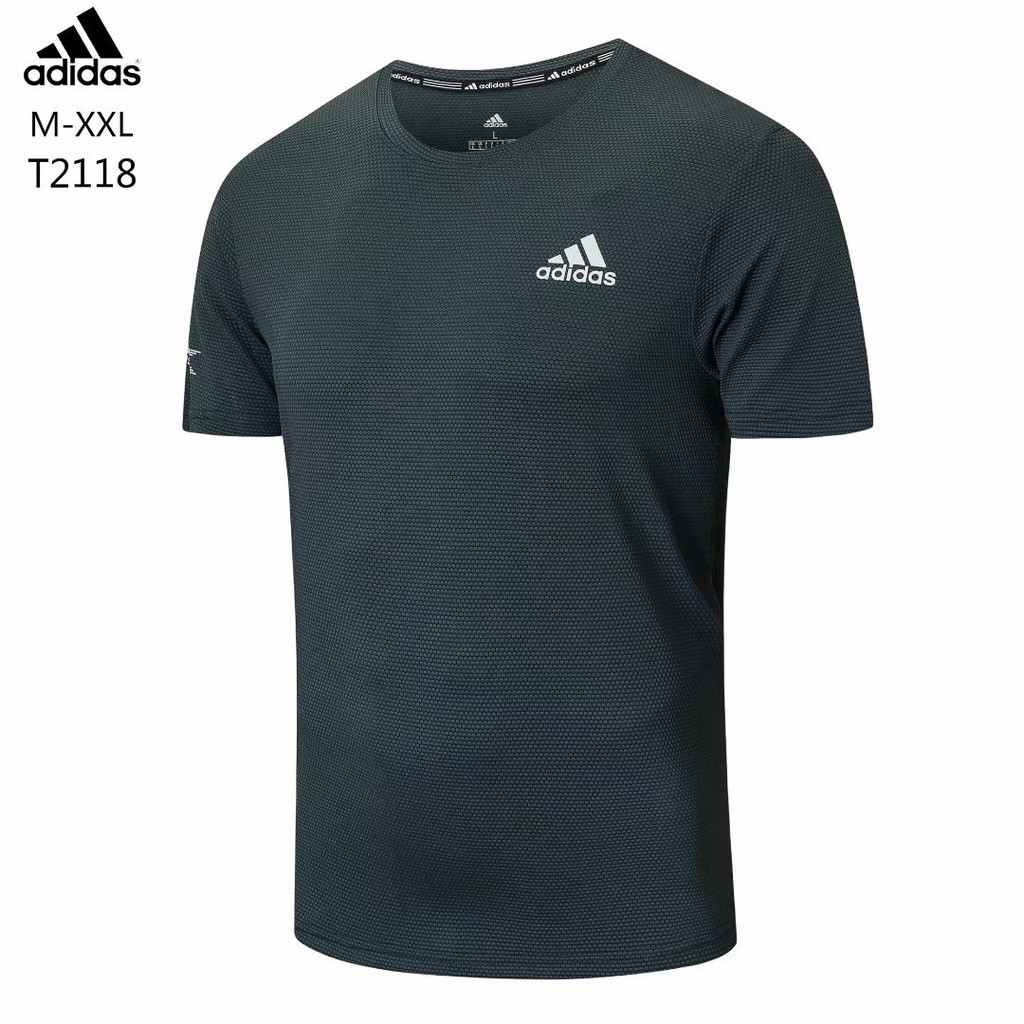 Adidas Thể thao mùa hè tay áo ngắn Áo khoác tập thể dục nam Áo thun cổ vòng tay ngắn