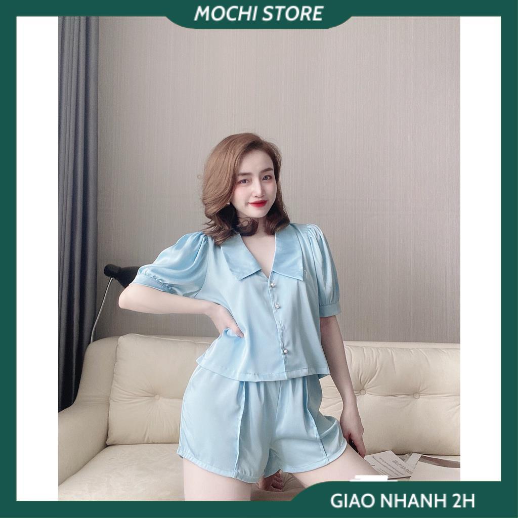 Đồ Bộ Nữ, Đồ Mặc Nhà, Set Bộ Áo Tay Ngắn Cổ Sen Quần Sọc Chất Lụa Satin Màu Sắc Tươi Trẻ Thời Trang Trẻ Trung Cho Bạn Nữ | BigBuy360 - bigbuy360.vn