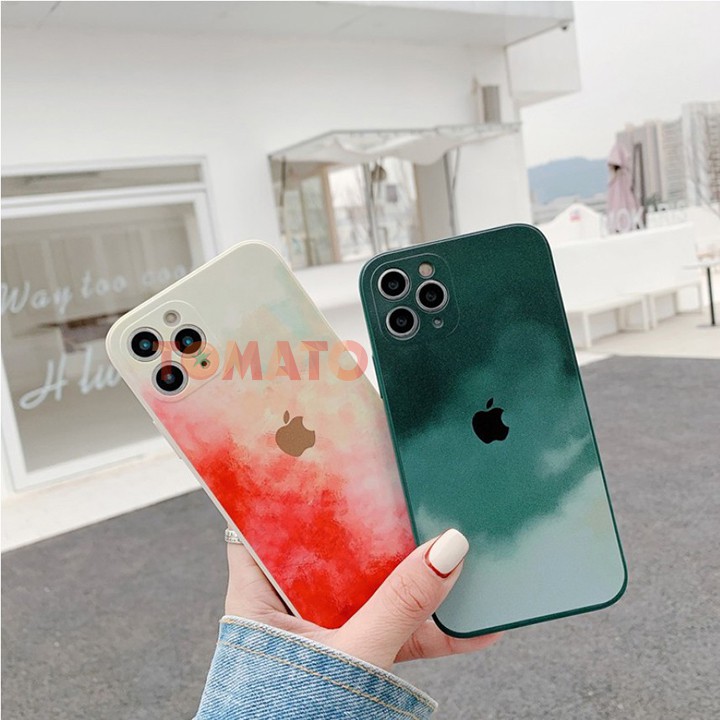 Ốp Lưng iPhone Loang Màu Viền Vuông , Ốp Dẻo Bảo Vệ Camera 6/6plus/6s/6splus/7/7plus/8/8plus/x/xs/11/12/pro/max