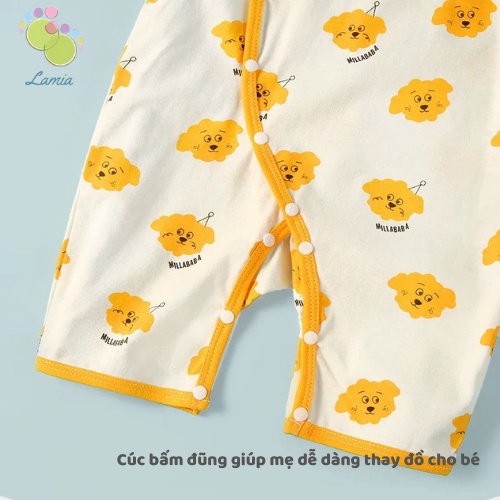 Bộ Body Đùi Cúc Giữa Vạt Chéo Mỏng Mát Cho Bé Sơ Sinh Mùa Hè 𝟐𝟗𝐁𝐃D𝐔