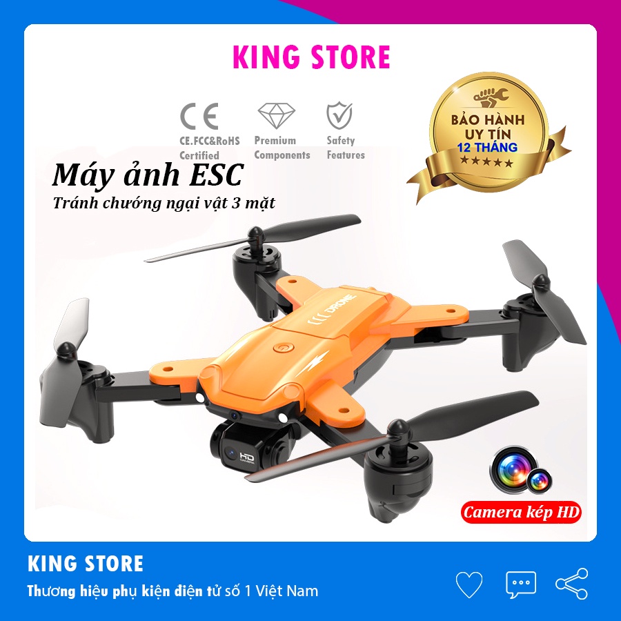 Flycam mini 4k máy bay điều khiển từ xa AE5 Pro camera kép 4k quay phim chụp ảnh kết nốt điện thoại