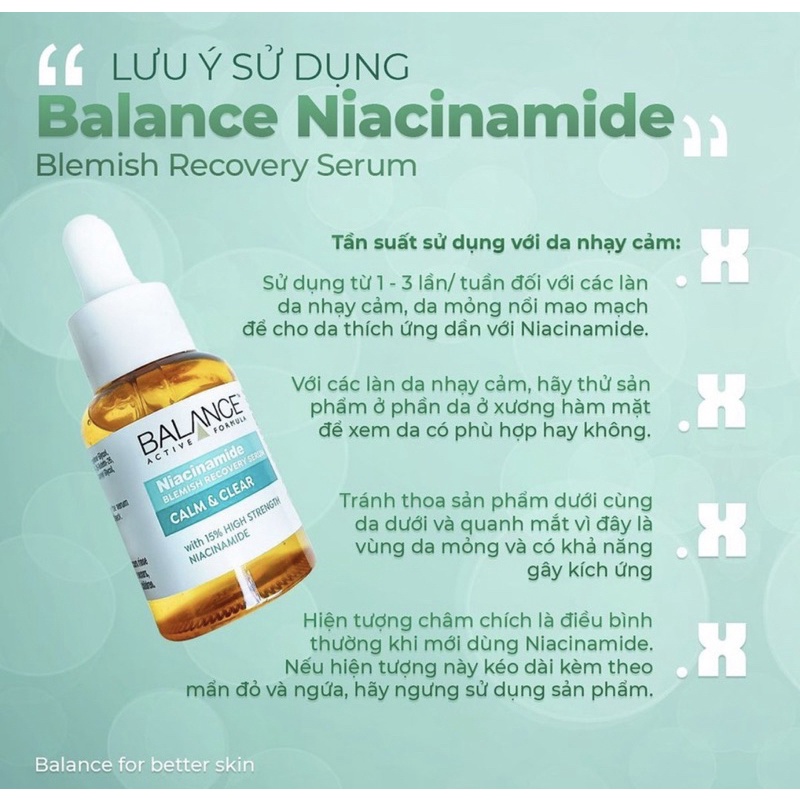 Serum ngừa mụn mờ thâm Balance Active Formula Niacinamide 15% Blemish Recovery 30ml