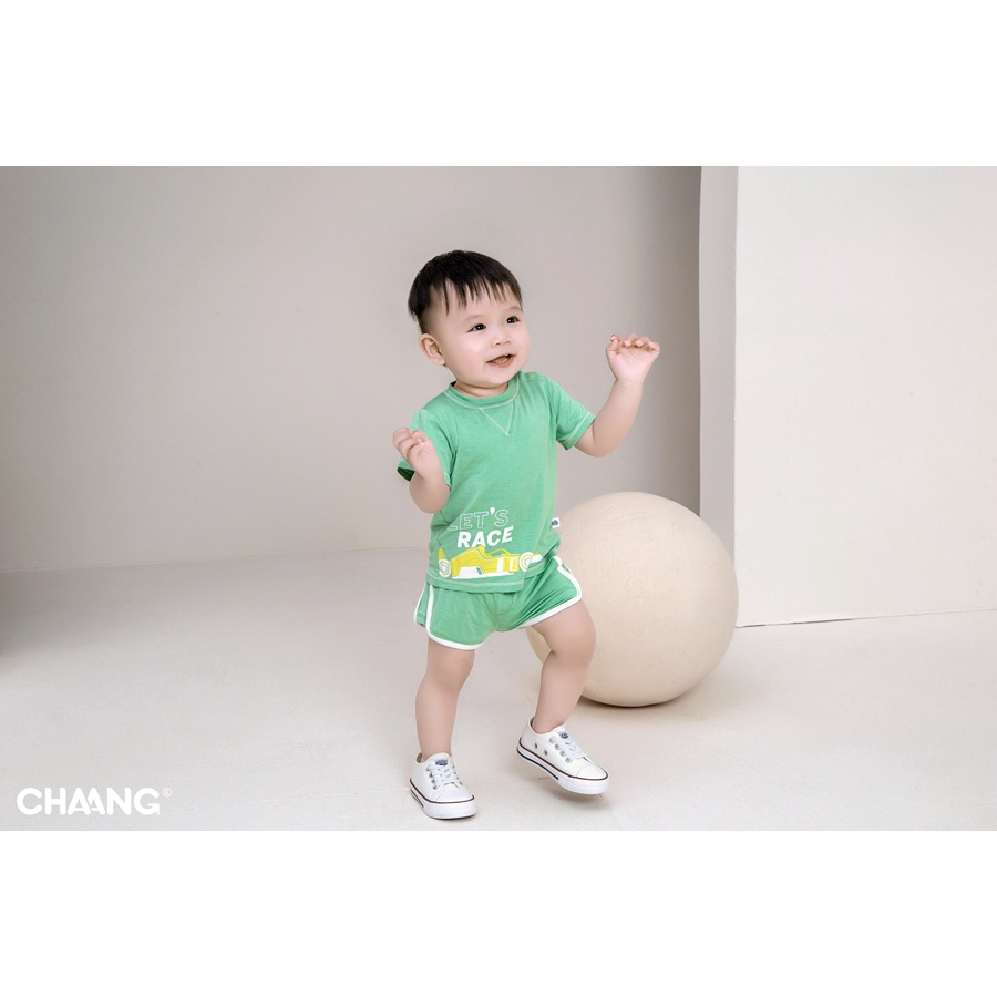 [CHAANG] Áo phông cộc tay cho bé Active xanh lá