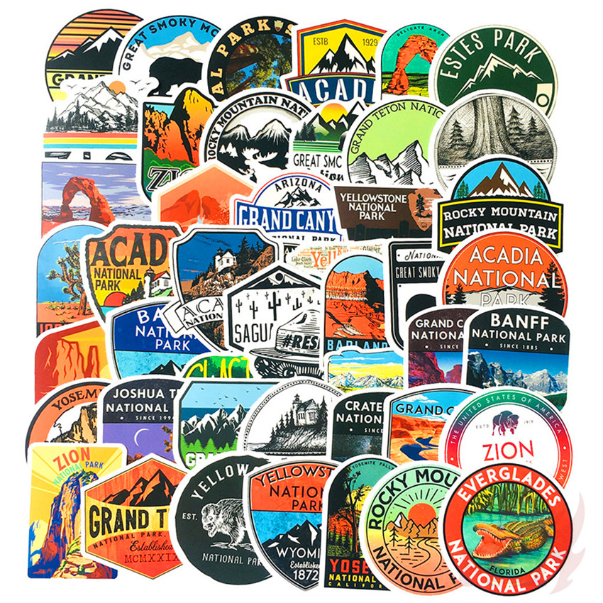 50Pcs/Set ❉ National Park Series 01 National Geographic Graffiti Stickers ❉ Outdoor Adventure DIY Fashion Mixed Luggage Laptop Skateboard Doodle Decal Stickers