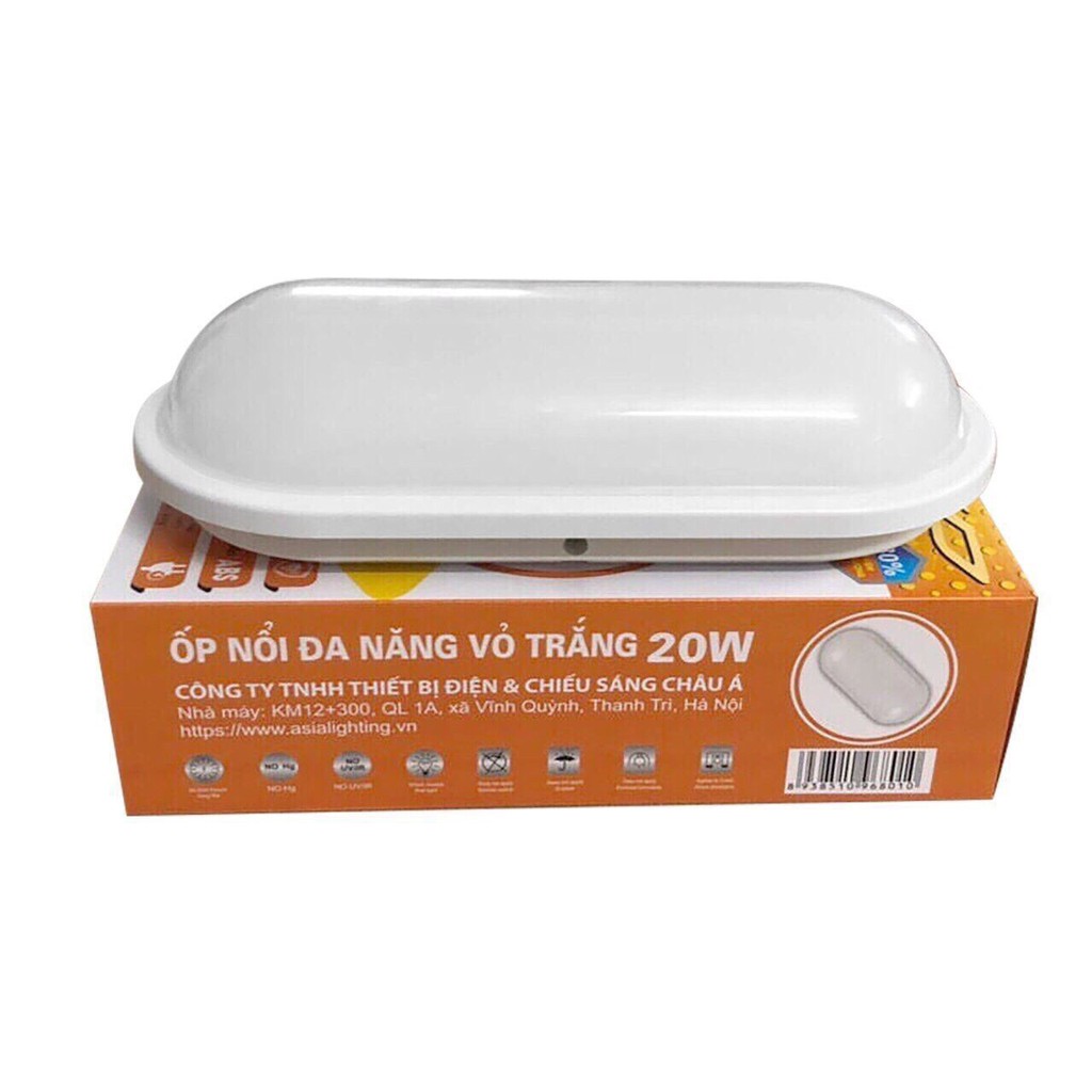 Đèn led ốp trần nhà vệ sinh, ốp ban công, ốp cầu thang, chống ẩm, hàng chính hãng ASIA