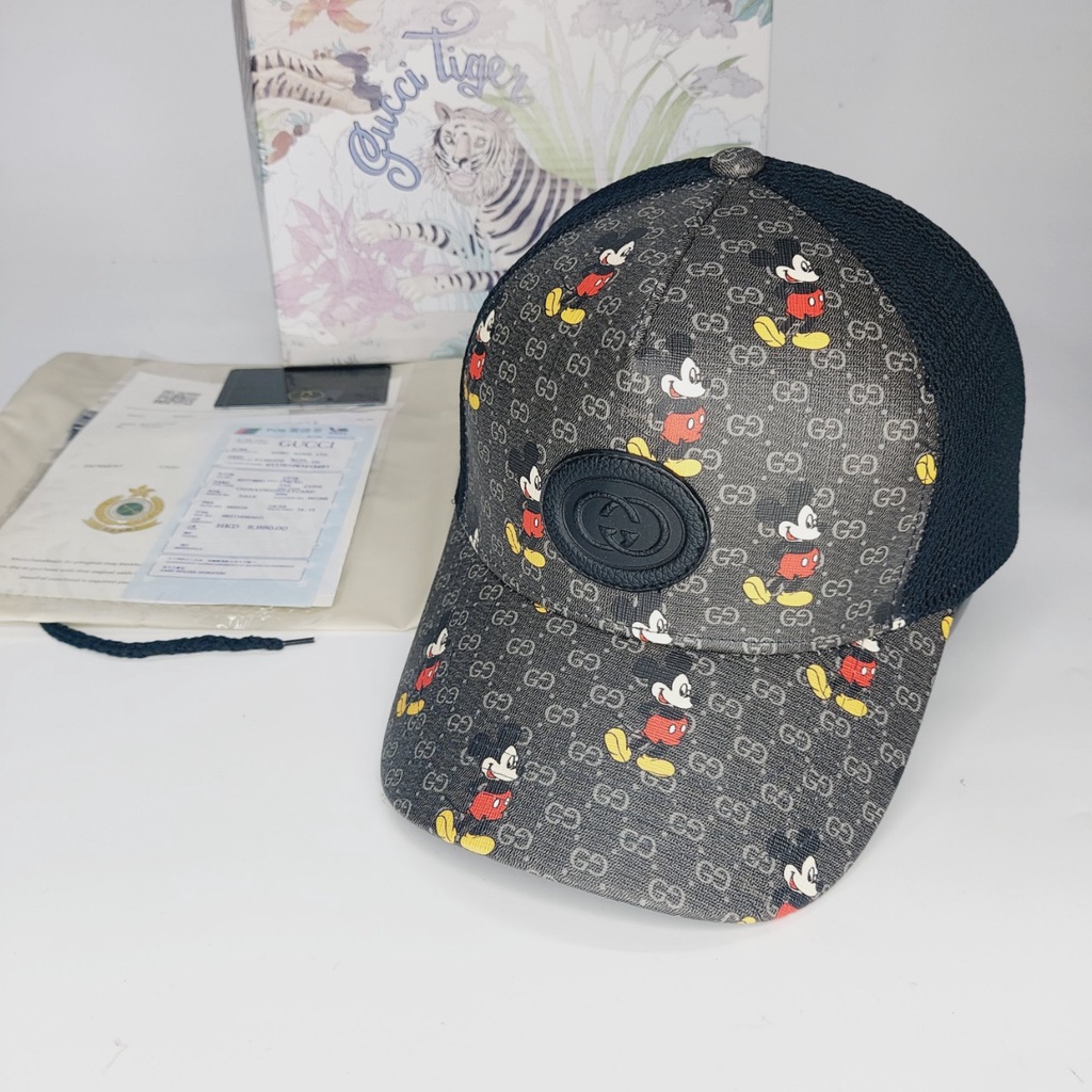 Nón kết gc , Mũ lưỡi trai Gc chuột phối lưới from mềm logo da full box hộp cực đẹp