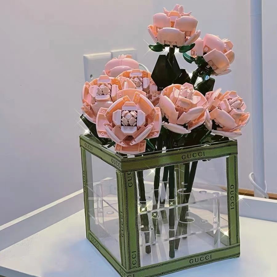 Bộ Đồ Chơi Lắp Ráp Lego Hình Bó Hoa Hồng Sáng Tạo Cho Cặp Đôi