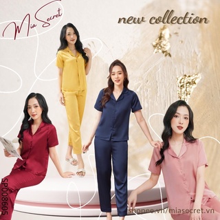 Đồ bộ nữ mặc nhà mia secret, đồ ngủ pijama lụa hải đường mềm mượt mia08605