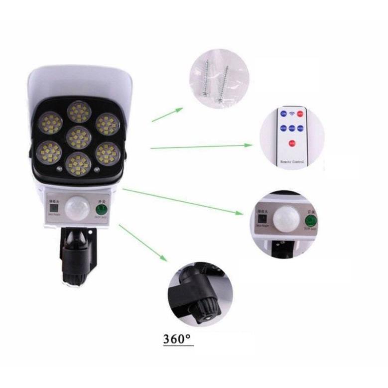 Đèn LED Năng Lượng Mặt Trời JD-2178T- Tự động sáng khi có người đến gần,Tự động sáng khi trời tối hình dạng camera giám