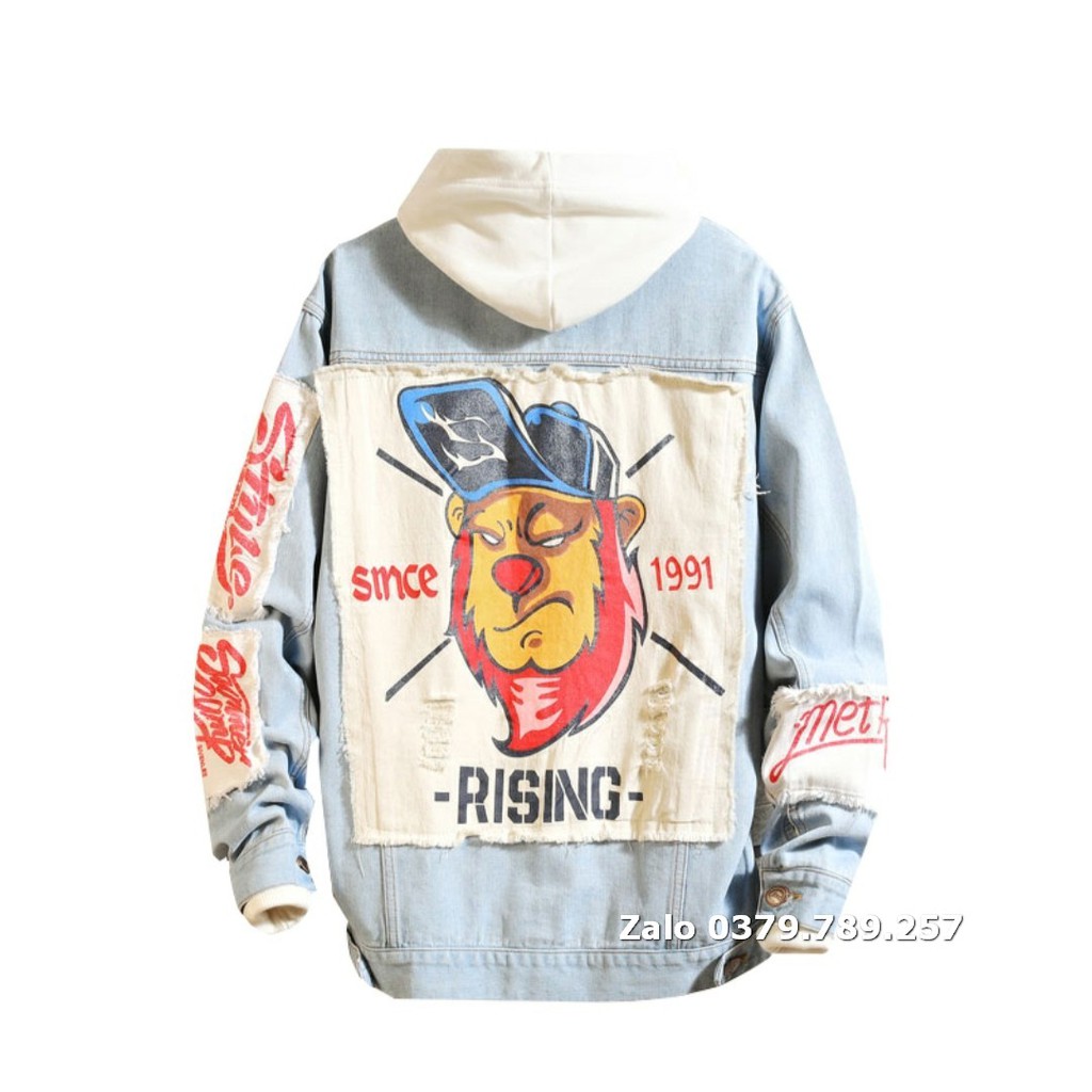 Áo khoác jeans nam nữ trơn xám kem trắng cực chuẩn form chuẩn đẹp PT08