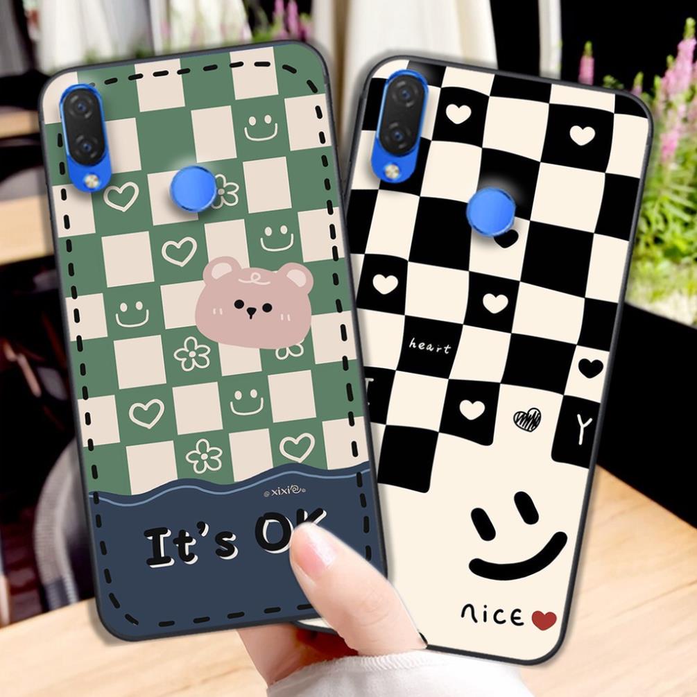 Ốp lưng ép kính nano chống bể Huawei nova 3i, nova 3e, nova 4, honor play, y9 2019 mẫu thể thao cá tính, smile cực đẹp