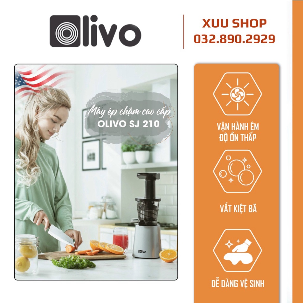 Máy Ép Chậm Olivo SJ 210 [CHÍNH HÃNG -THƯƠNG HIỆU MỸ - BH 24 THÁNG]