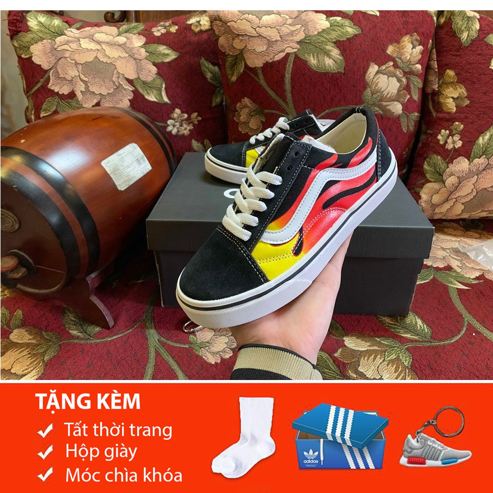 [Free Shjp+Tặng Quà] Giày Vanss Lửa Caro Nam Nữ