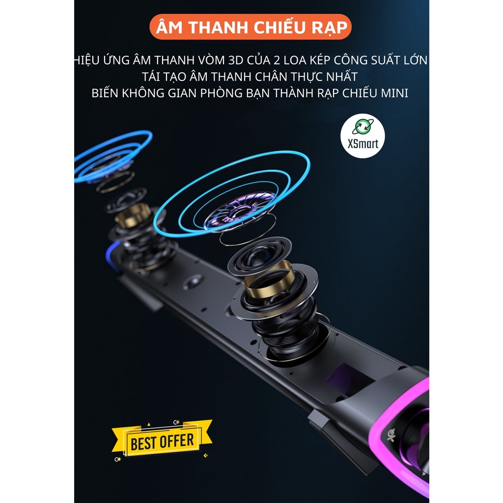 Loa Vi Tính Bluetooth Để Bàn Niye V8 LED Rgb Super Bass Cực Đẹp, Âm Thanh Siêu Hay