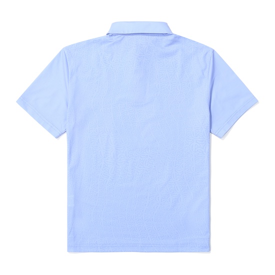 Áo Polo Thể Thao Le Coq Golf Nam họa tiết Monogram GN221MTS43-FBLU