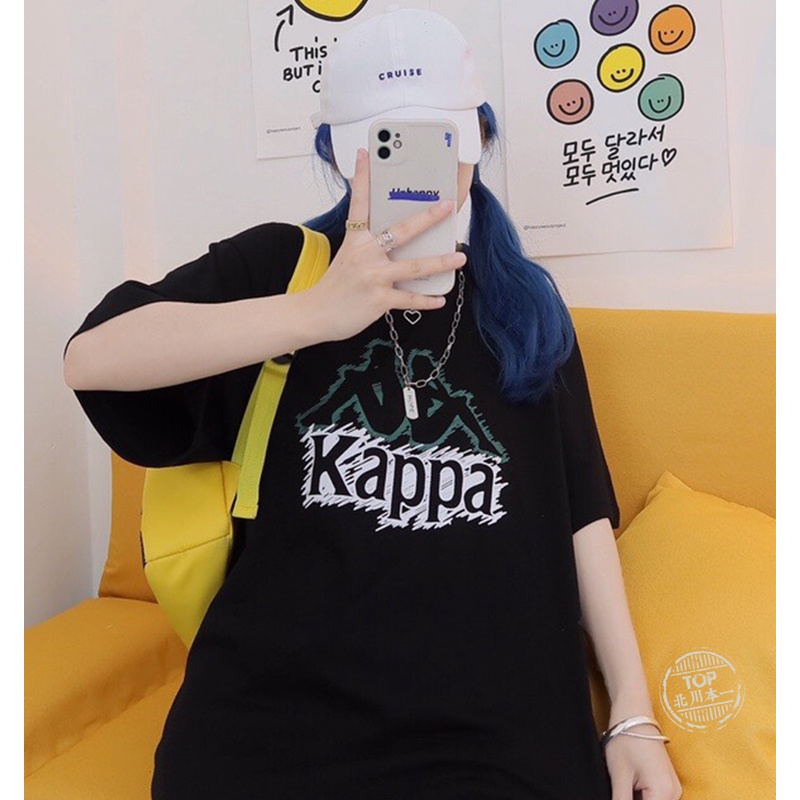 Áo Thun Kappa Tay Ngắn Chất Liệu cotton Phối Màu Thời Trang Cho Cặp Đôi