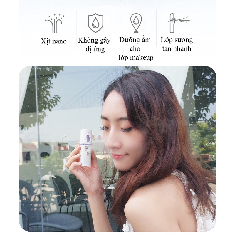 Máy phun sương cầm tay mini CTFAST dung tích 20ml, cấp ẩm cho da, sạc USB di động