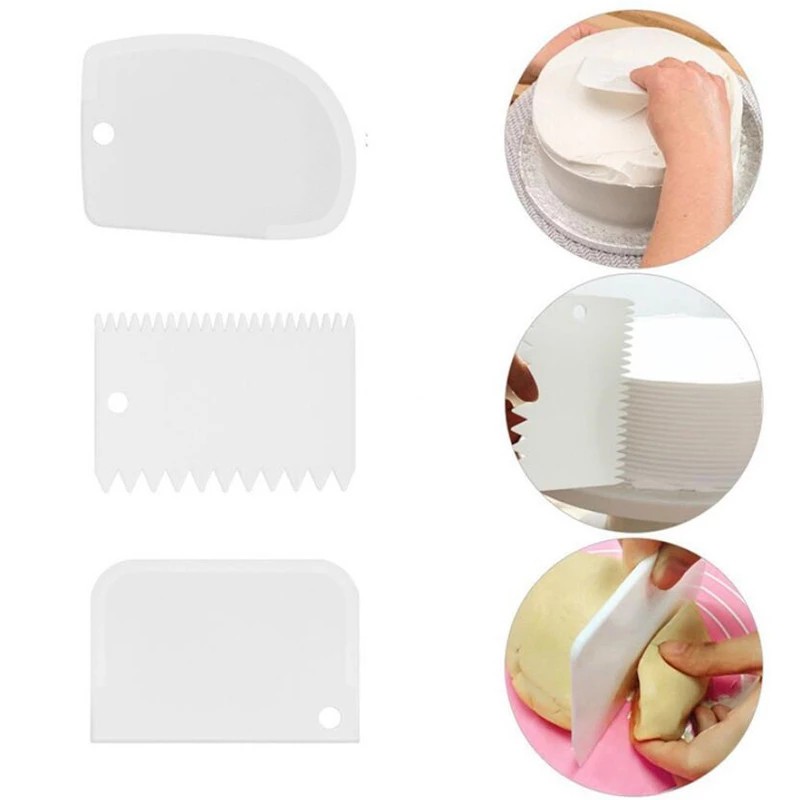 Set 3 Dao Cắt Vét Bột Bằng Nhựa Đa Năng