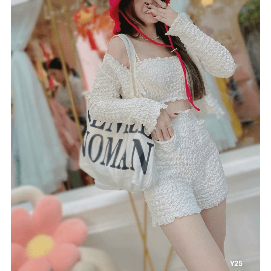 SET ĐỒ NỮ XỐP ( ÁO KHOÁC/ QUẦN ĐÙI/ BARA ), MÀU CỰC NHÃ NHẶN, CỰC XINH, CỰC DỄ CHỊU UP SHOP HHP