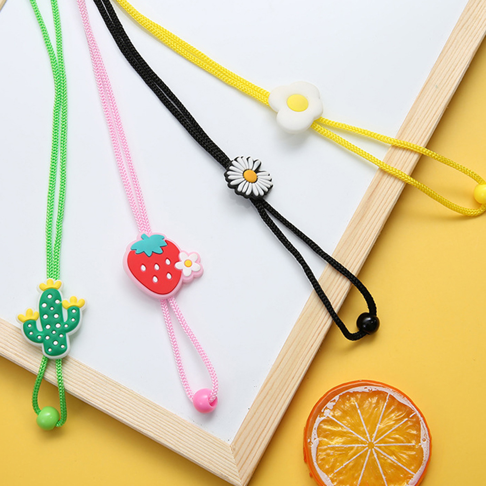 Adjustable Cute Fruit Cartoon Mask Lanyard for Kids Adult Women Men Portable Mask Rest Ear Holder Safety Hanging Rope with Two Hooks