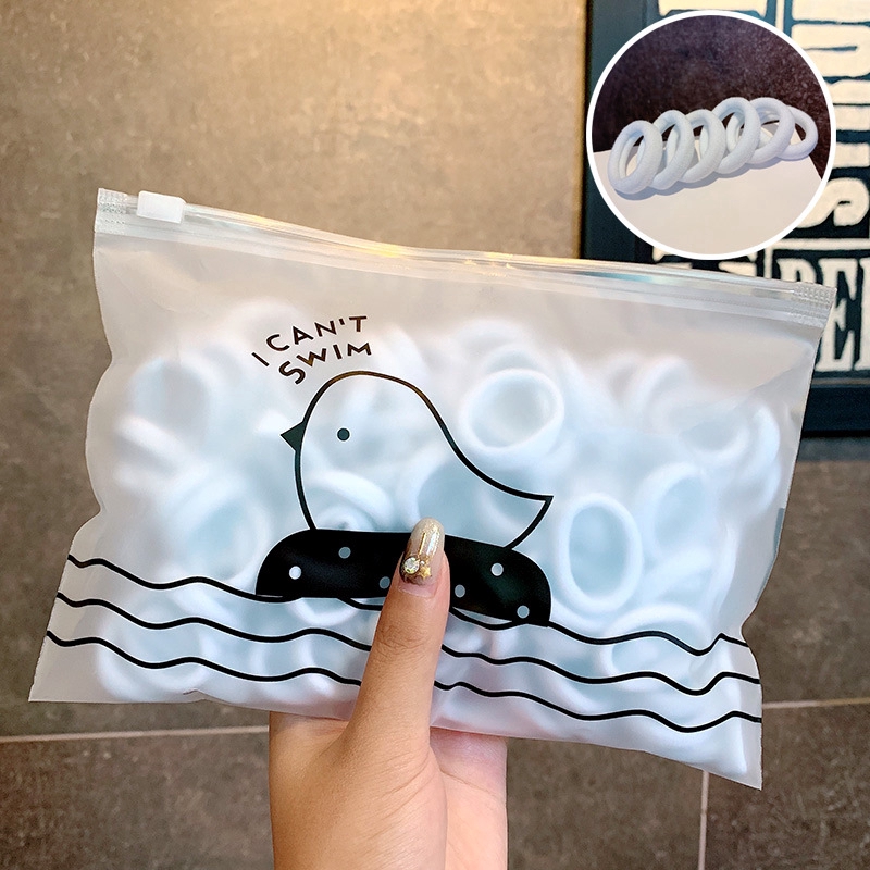 Bộ 50 Vương Miện Cao Su Màu Đen Dùng Một Lần Phong Cách Hàn Quốc Cho Nữ