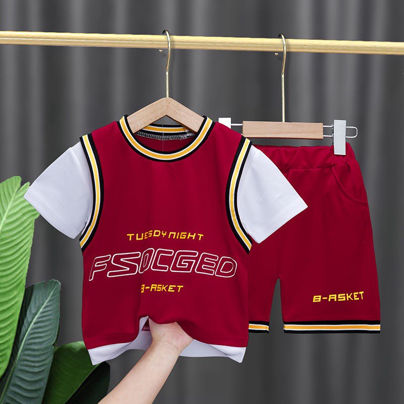 Bộ Quần Áo Thể Thao Bóng Rổ Tay Ngắn Chất Vải Nhanh Khô Thời Trang Mùa Hè Cho Bé Trai Và Gái