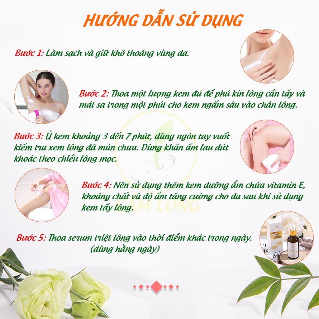 [Tặng Serum Triệt Lông Vĩnh Viễn 89k] Kem Tẩy Lông Nách, Tay Chân, Body Toàn Thân, Vùng Kín Bikini Huyền Phi Chính Hãng