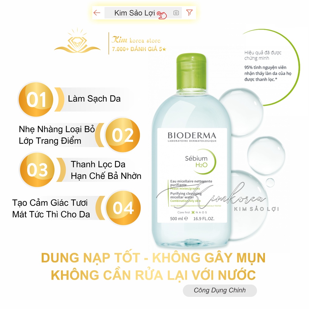 Tẩy trang quốc dân Bioderma siêu sạch, không gây khô da, dùng được cho da nhạy cảm