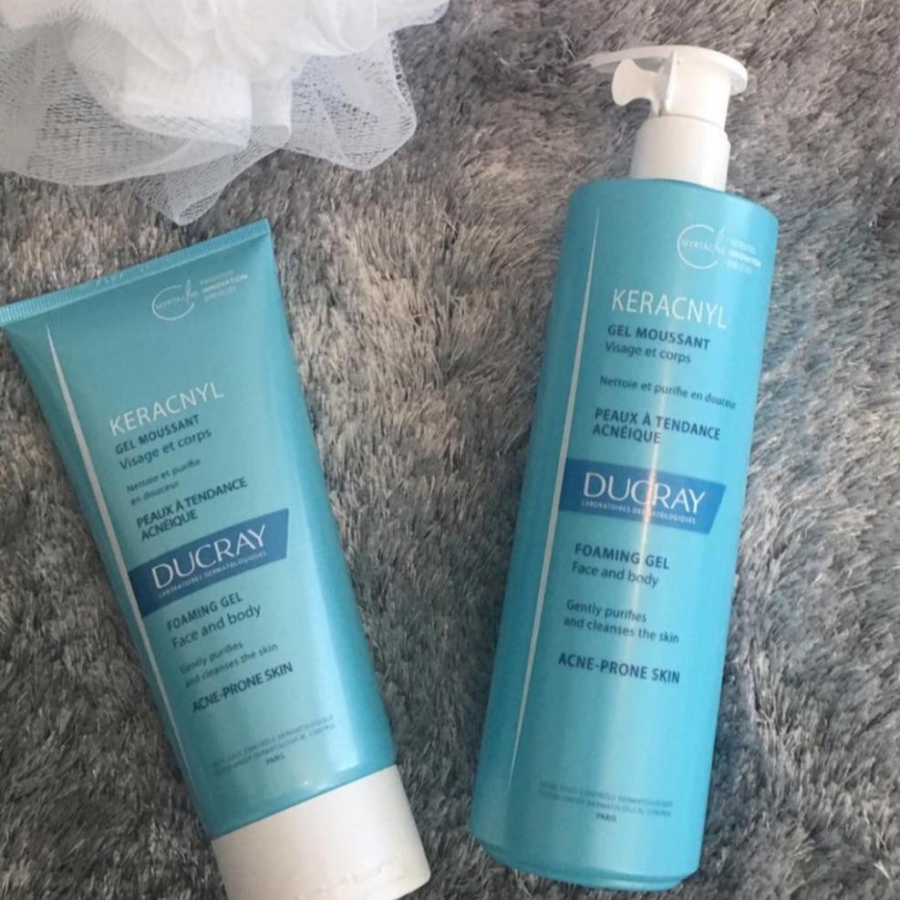 Ducray Keracnyl Gel Mousssant - Gel rửa mặt cho da nhờn và mụn