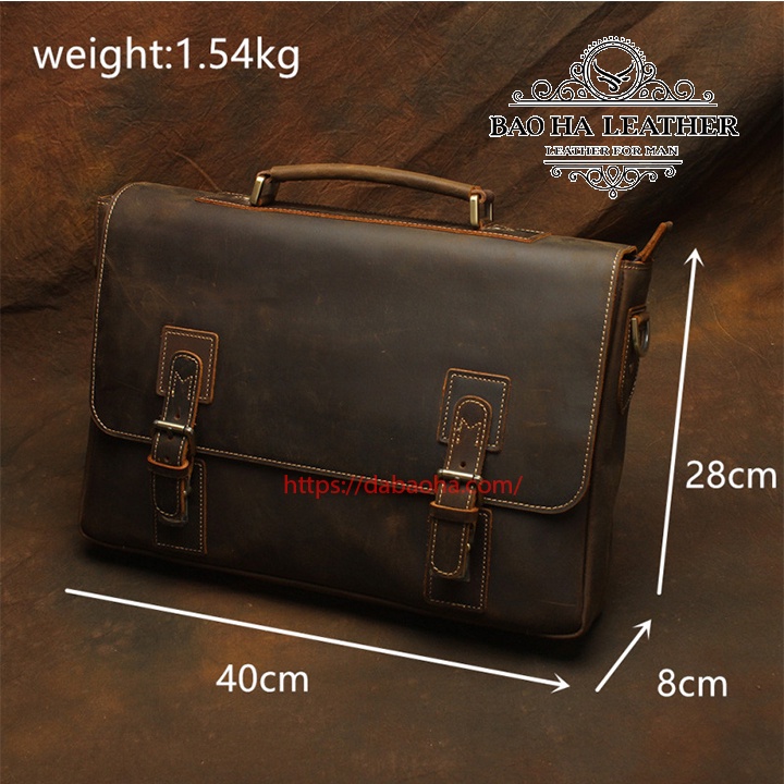 Cặp laptop công sở BHL1038 Da sáp thô nguyên tấm | BigBuy360 - bigbuy360.vn