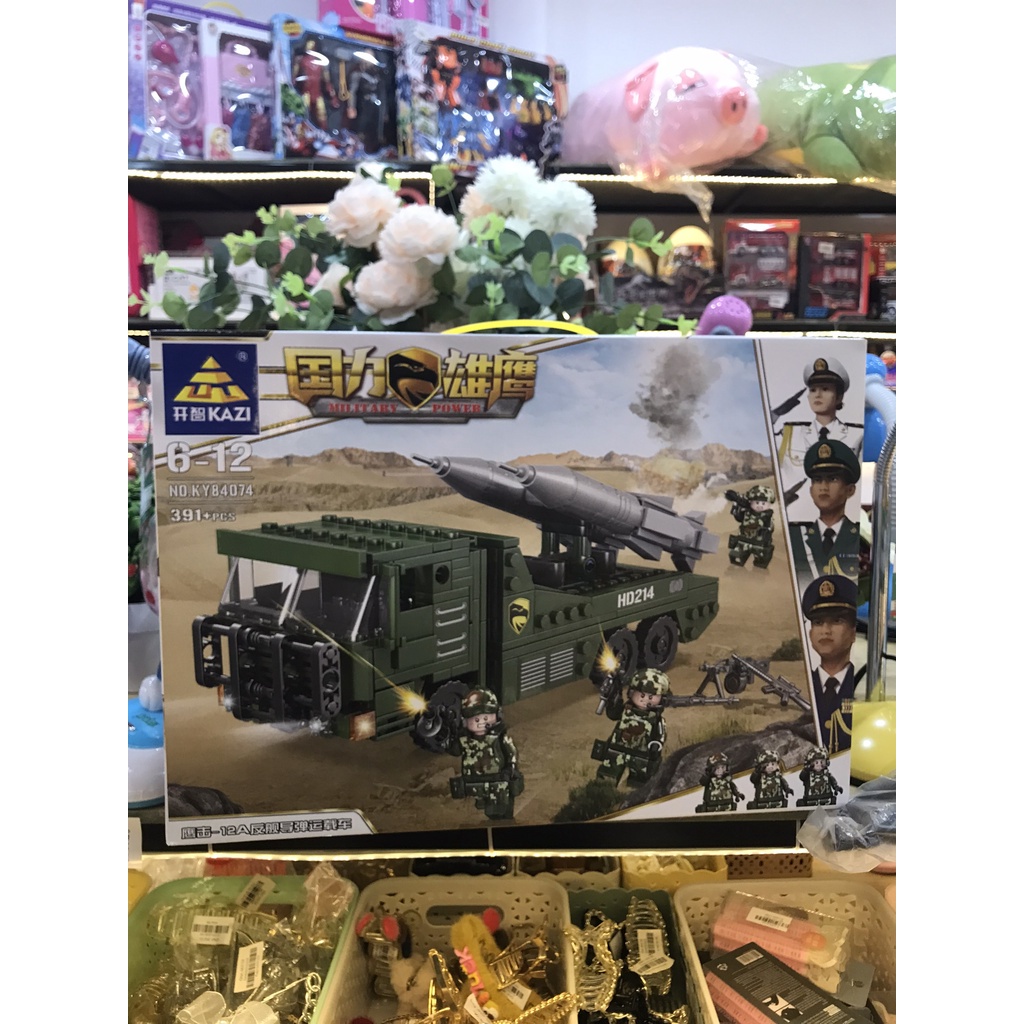 Bộ Lego xe quân sự hỏa tiễn