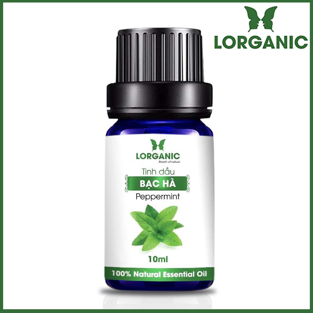 [FREE SHIP 50K] Tinh dầu bạc hà Lorganic Peppermint 100% Natural Essential Oil 10ml