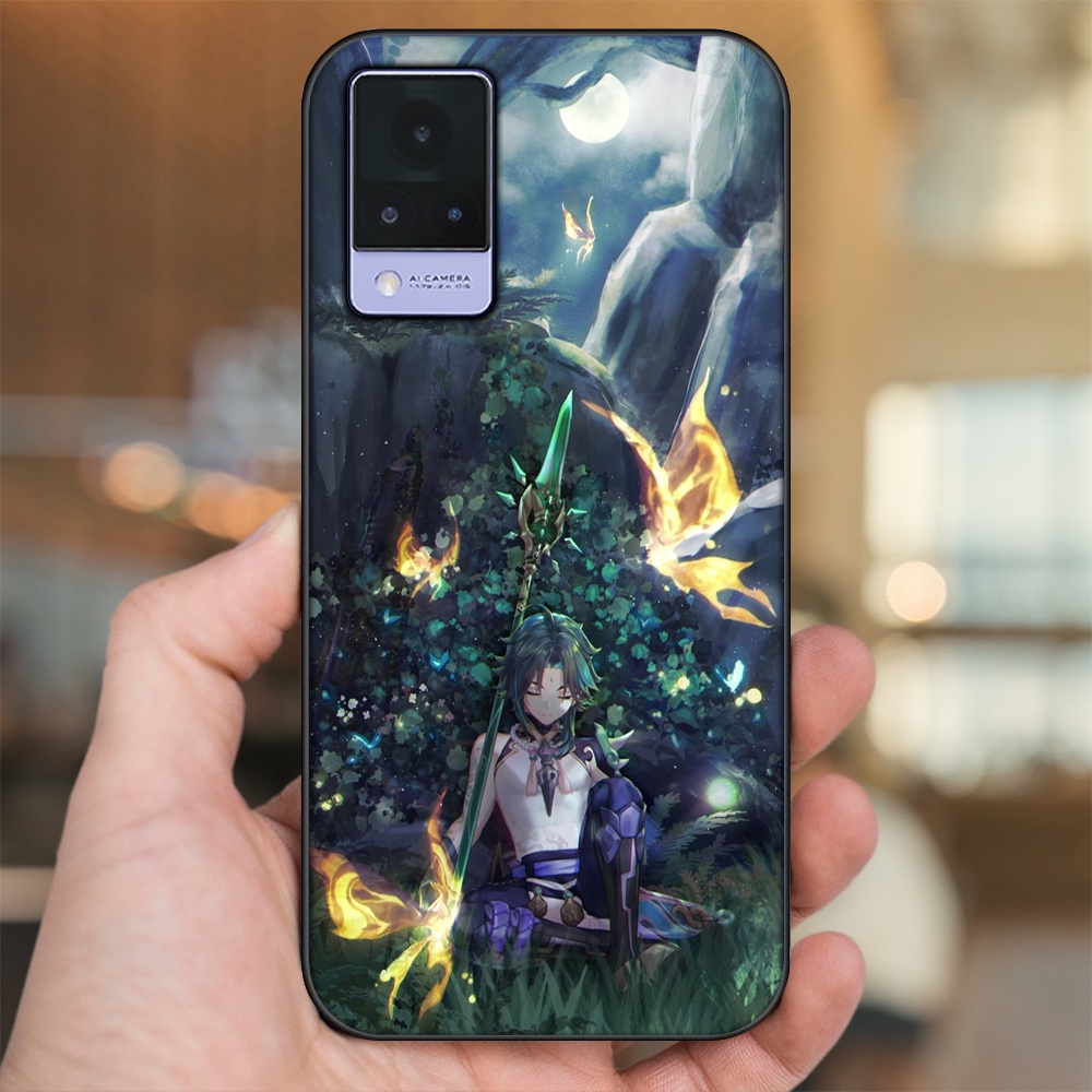 Ốp lưng Vivo V21 viền đen in hình Xiao Genshin Impact