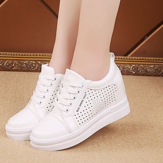 ﹊☬Giày thể thao đế bệt gót độn ẩn 7cm thời trang nữ hè 2019