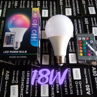 Bóng Đèn Led Tiktok Đổi Màu Remote Điều Khiển Từ Xa E27
