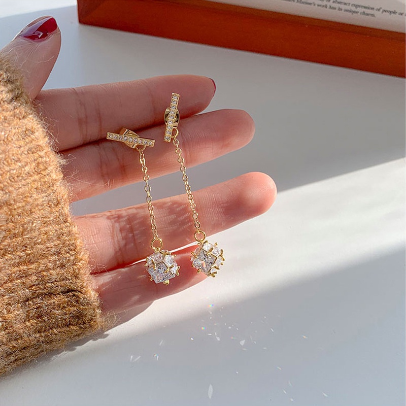 Hoa tai Rhinestone phong cách Hàn Quốc mới Hoa tai thả của phụ nữ