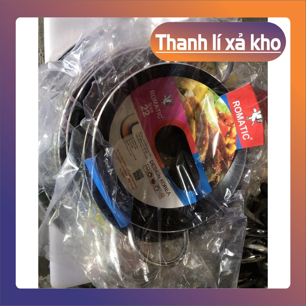 Chảo Chống Dính Sâu Lòng 2 Quai ROMATIC Công Nghệ Hàn Quốc Size Từ 18 - 32 Hình Y Chang