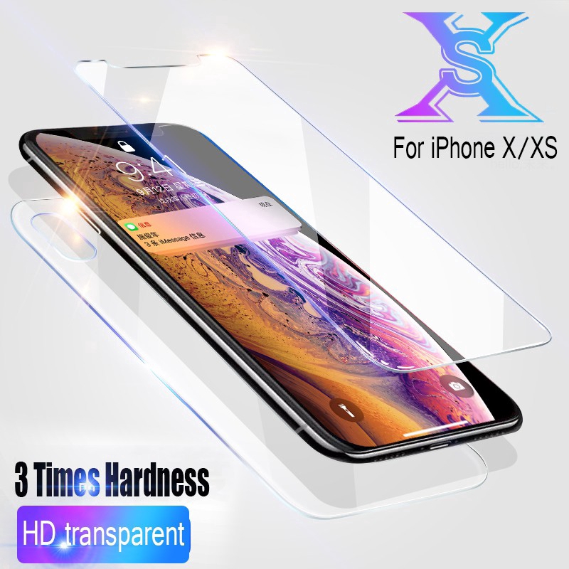 Kính cường lực bảo vệ màn hình điện thoại trước+sau cho iPhone 14 Pro Max 13 Pro Max 12 Pro Max 11 Pro Max SE 2020 7 8 Plus 6s X XS Max XR