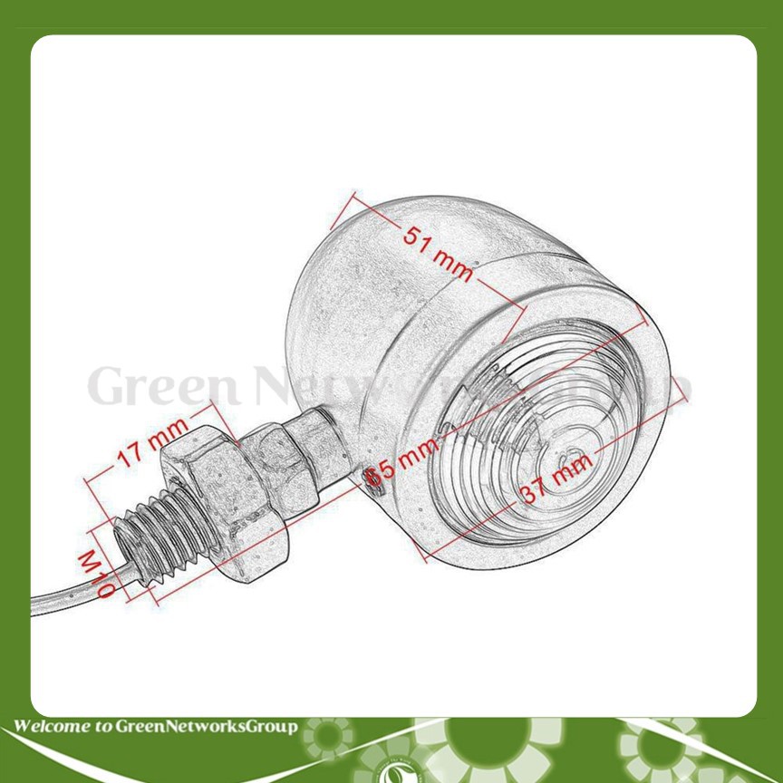 Xi nhan hột gà gắn xe máy độ cafe Racer Tracker phong cách Classic màu đen tĩnh điện Greennetworks ( 1 Đôi )