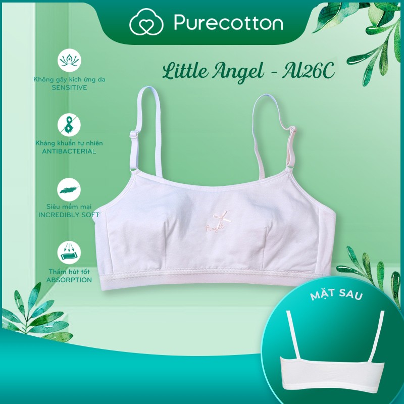 Áo lá học sinh Purecotton cho bé gái mới lớn chất liệu cotton cao cấp kiểu dáng chui đầu không đệm PC002