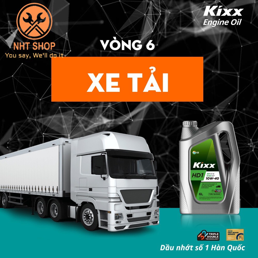 [ CAO CẤP ] Dầu động cơ Kixx HD1 CI-4 E7 10W40 6L Fully Synthetic – NHT Shop